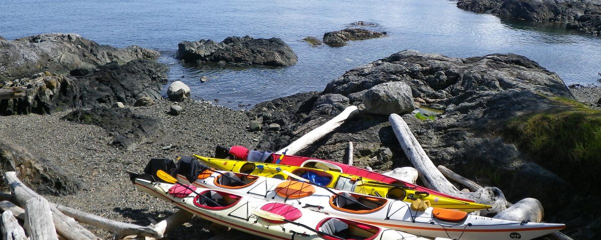 Kayaks on the beach San Juan Island