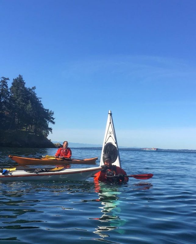 Kayak rescue practice